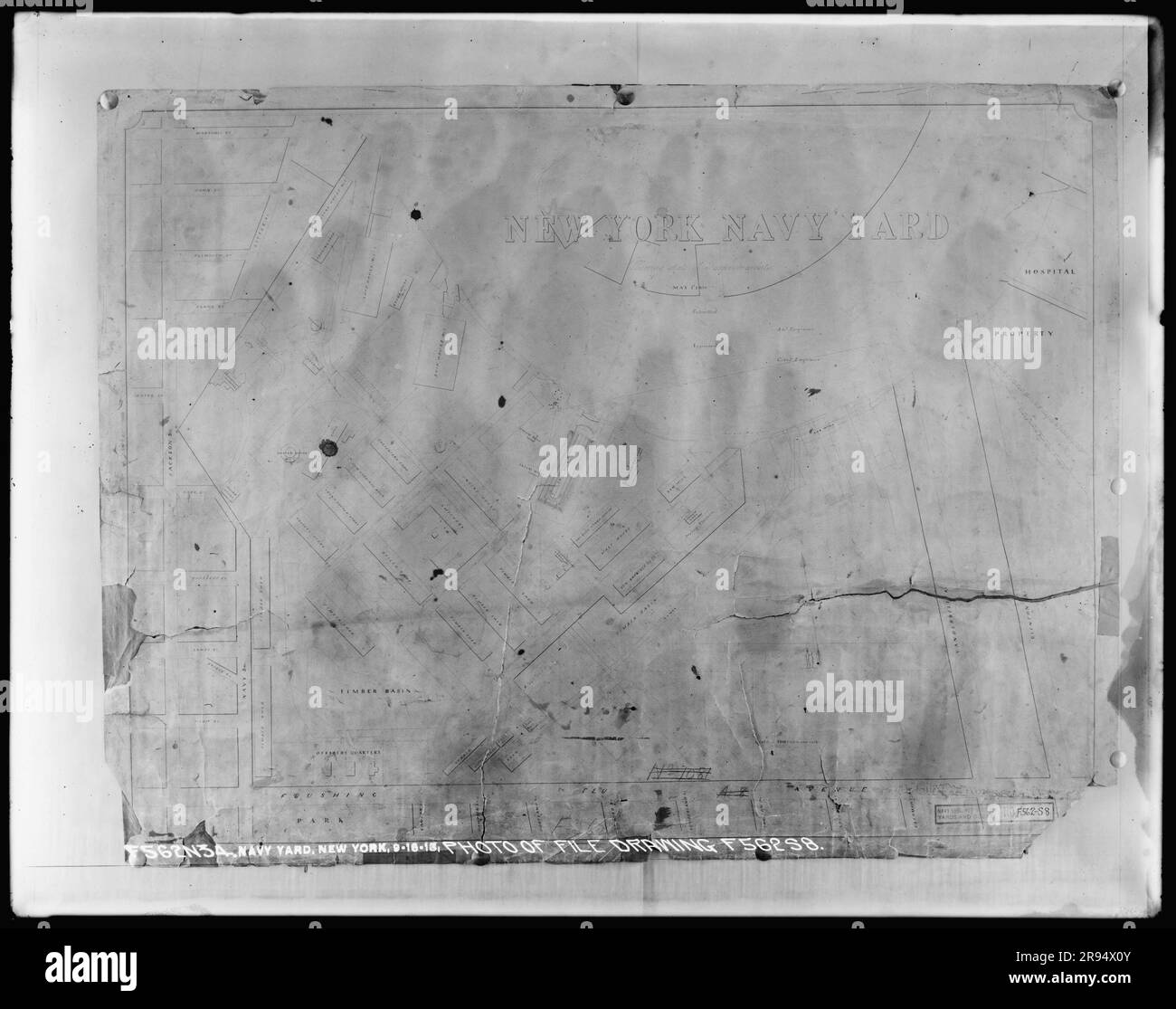 Photograph of File Drawing F562 S8. Glass Plate Negatives of the Construction and Repair of Buildings, Facilities, and Vessels at the New York Navy Yard. Stock Photo