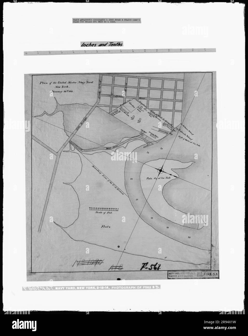 Photograph of File Drawing F562 S5. Glass Plate Negatives of the Construction and Repair of Buildings, Facilities, and Vessels at the New York Navy Yard. Stock Photo