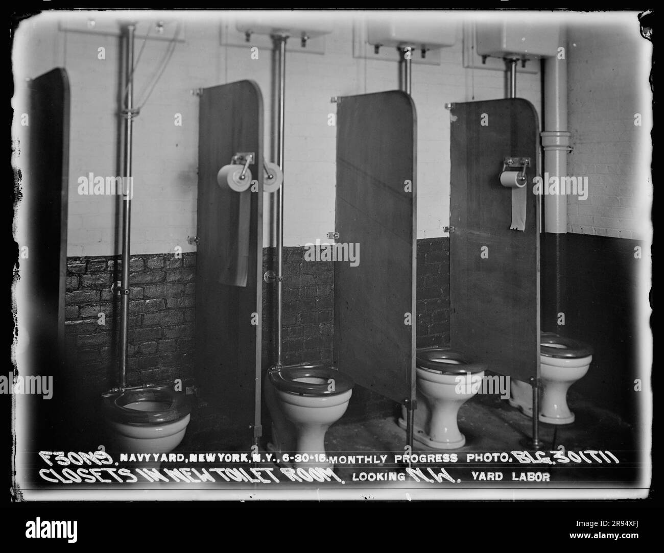 Monthly Progress Photo, Building 30(TI), Urinals in New Toilet Room