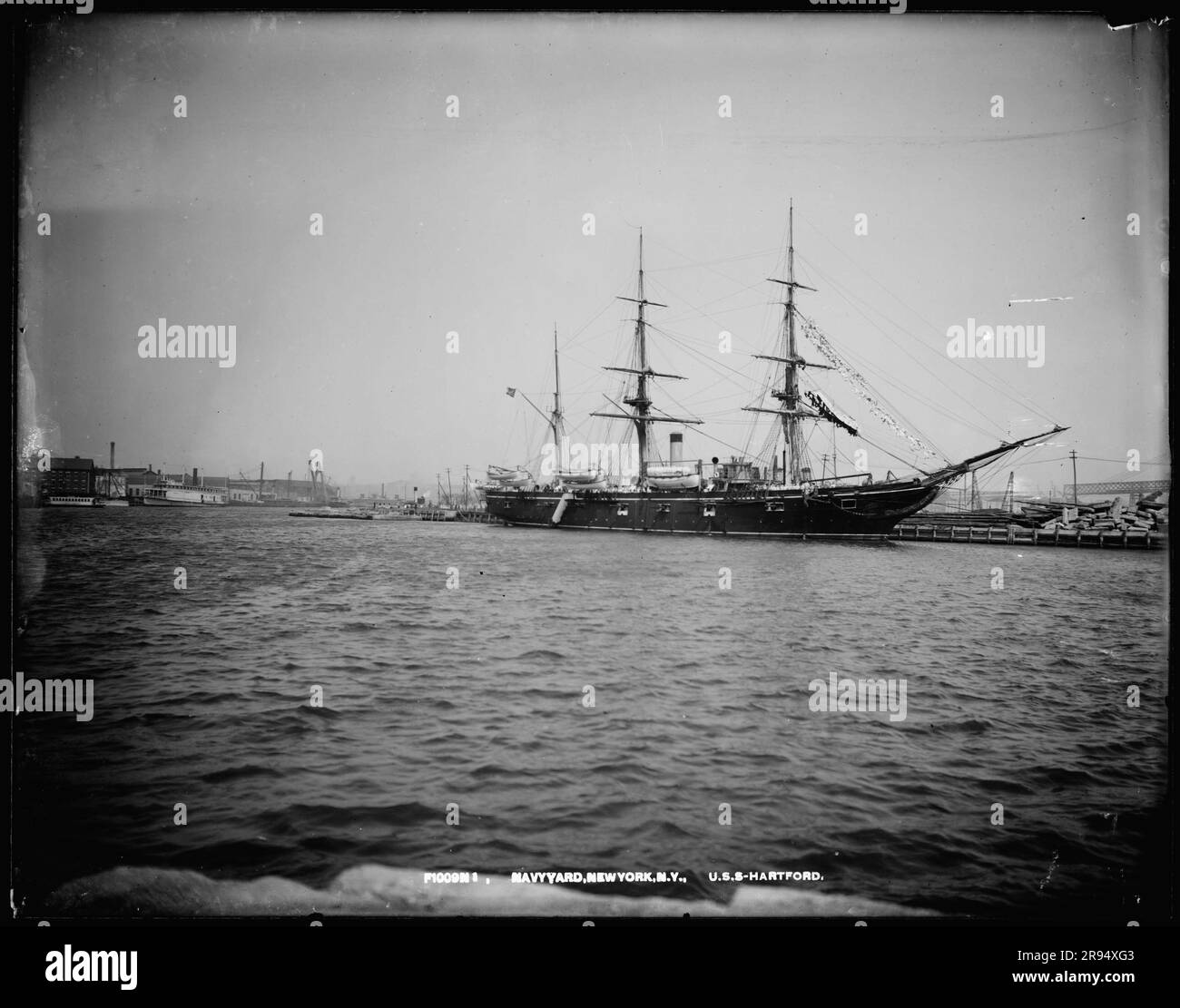 U.S.S. Hartford. Glass Plate Negatives of the Construction and Repair