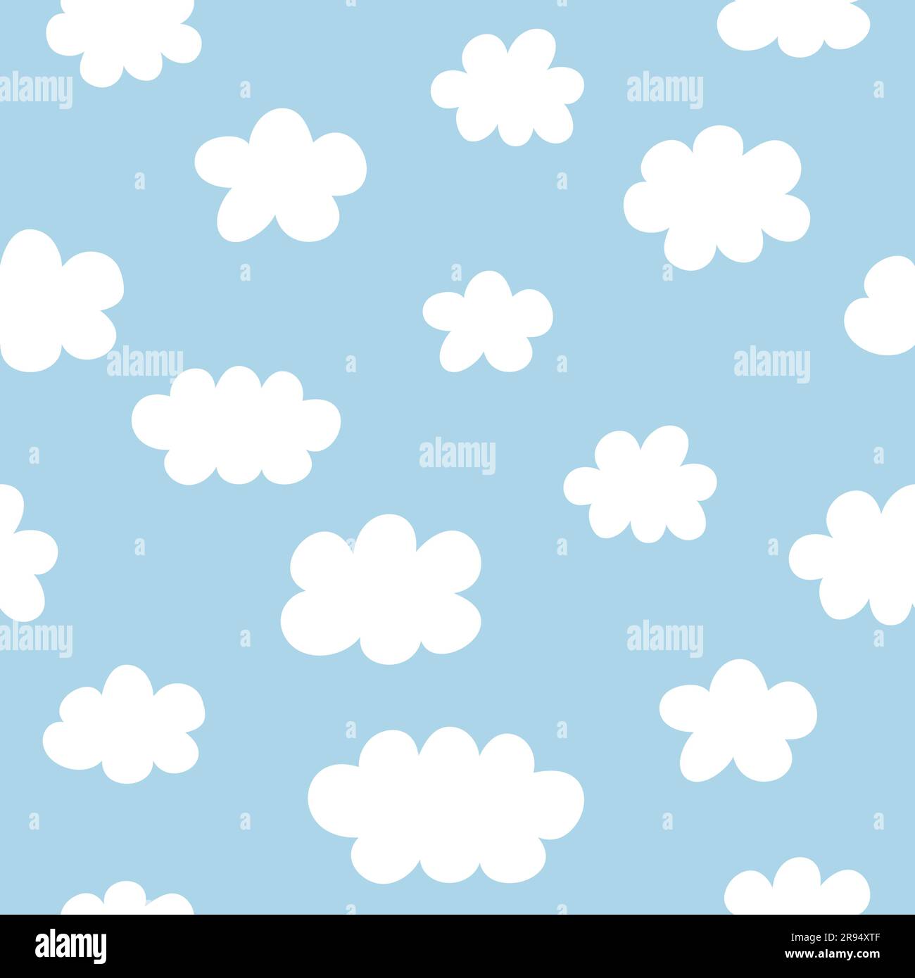 Cute clouds seamless pattern. Seamless texture for baby. Blue