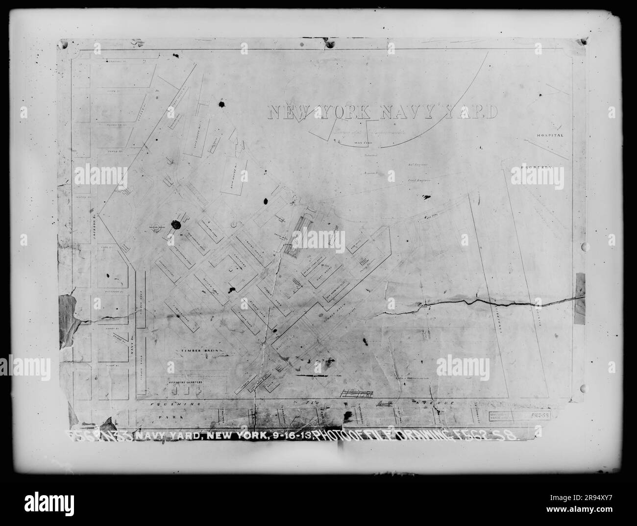 Photograph of File Drawing F562 S8. Glass Plate Negatives of the Construction and Repair of Buildings, Facilities, and Vessels at the New York Navy Yard. Stock Photo