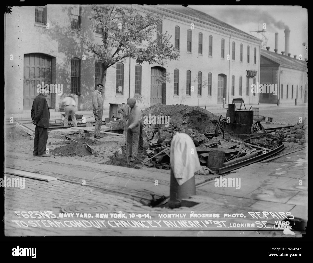 Monthly Progress Photo, Repairs to Conduit, Chauncey Avenue Near 1st Street Looking Southeast