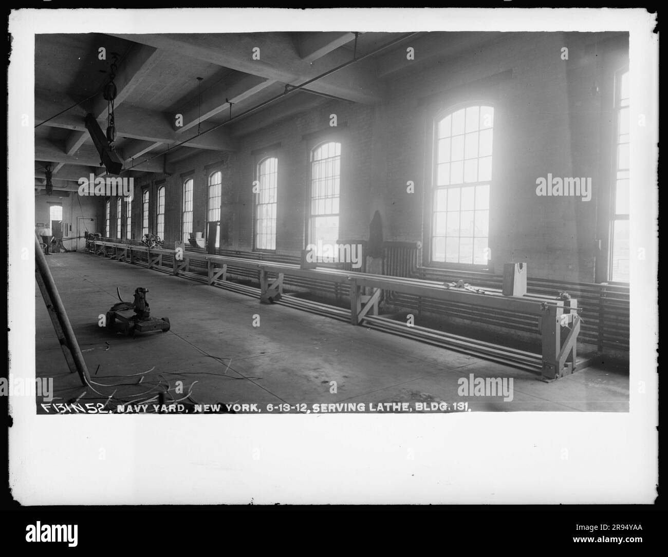Serving Lathe, Building 131. Glass Plate Negatives of the Construction