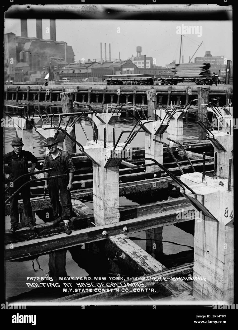 Pier E Showing Bolting at Base of Columns, New York State