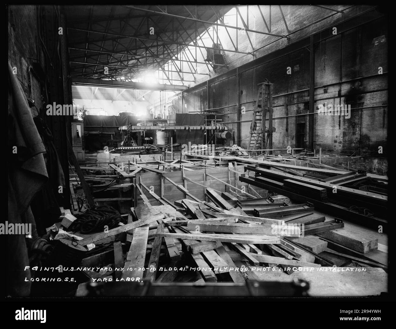 Monthly Progress Photo, Building 41, Air Compressor Installation