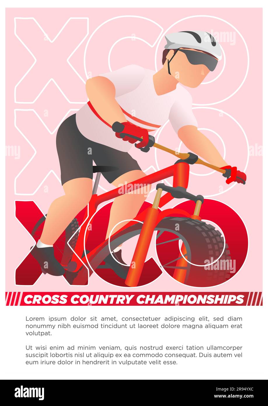 cross country XCO cycling event poster template modern style vector illustration Stock Vector