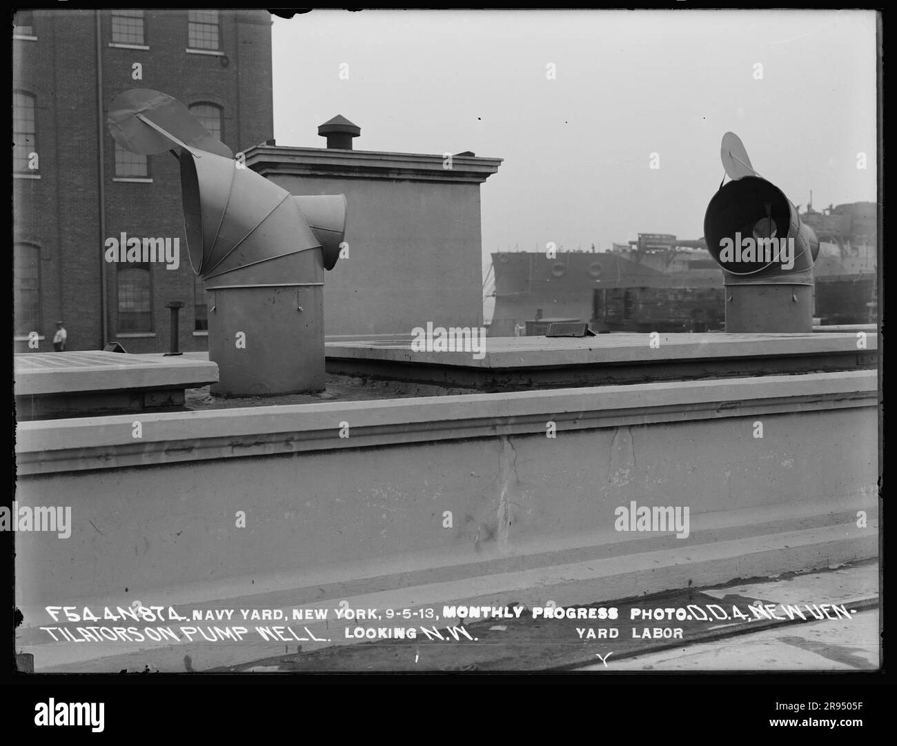 Dry Dock Number 4, Monthly Progress Photo, Relocation of Guard Chains