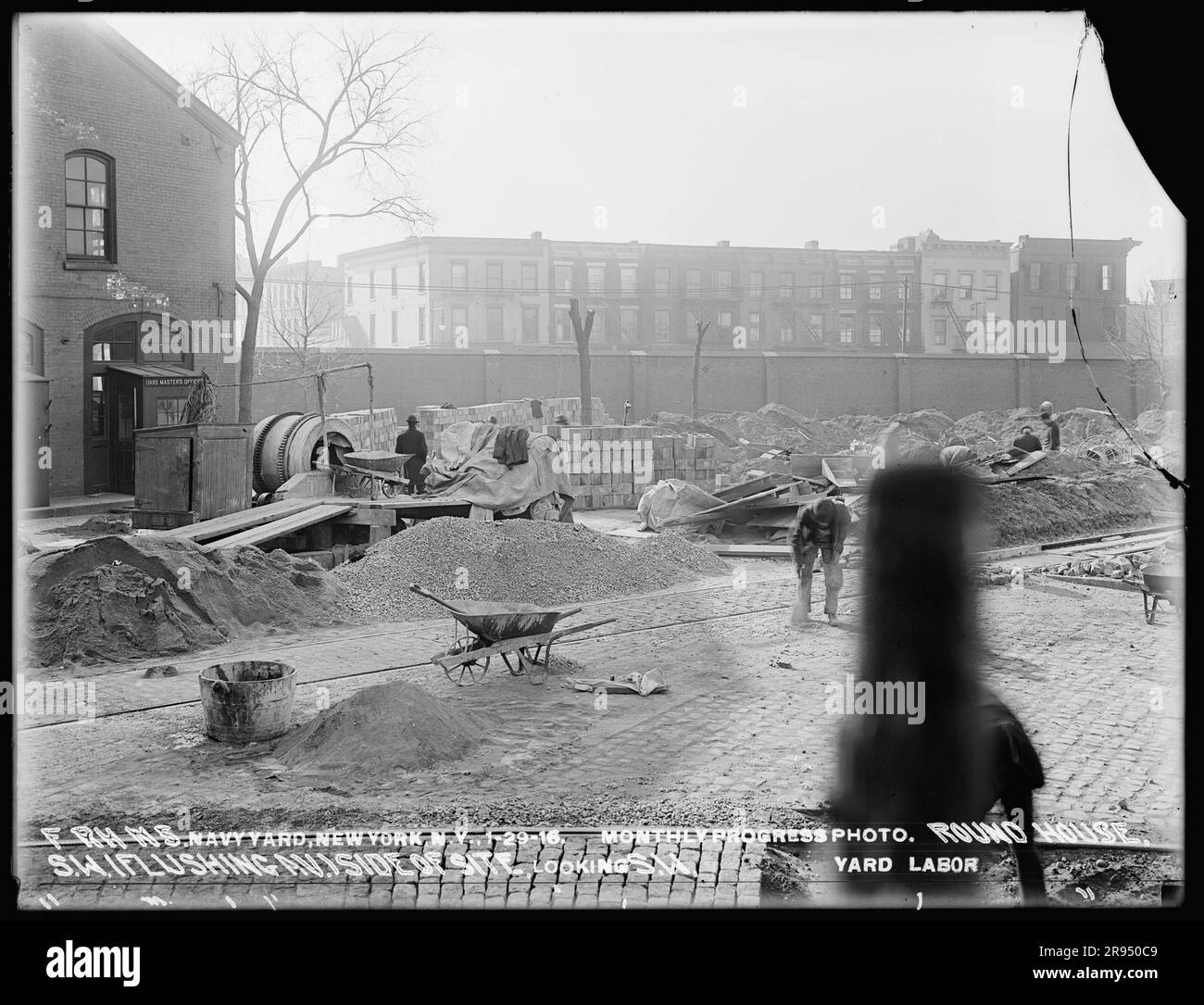 Monthly Progress Photo, Round House, Southwest (Flushing Avenue) Side