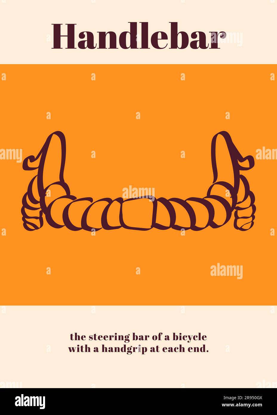 handlebar and the explanation. cycling event poster. abstract style