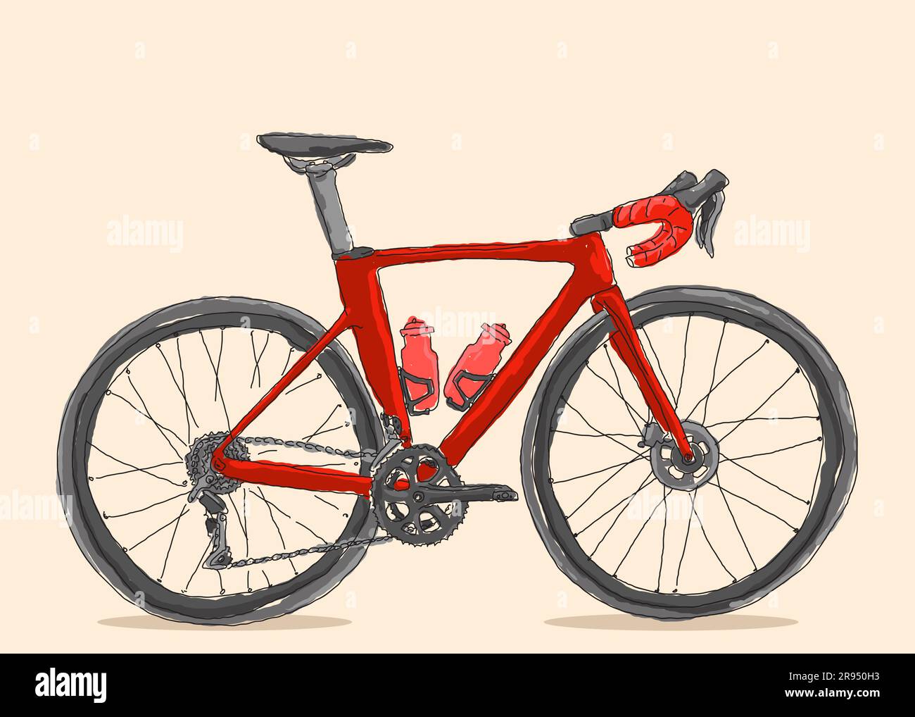 Red bike illustration hi res stock photography and images Alamy
