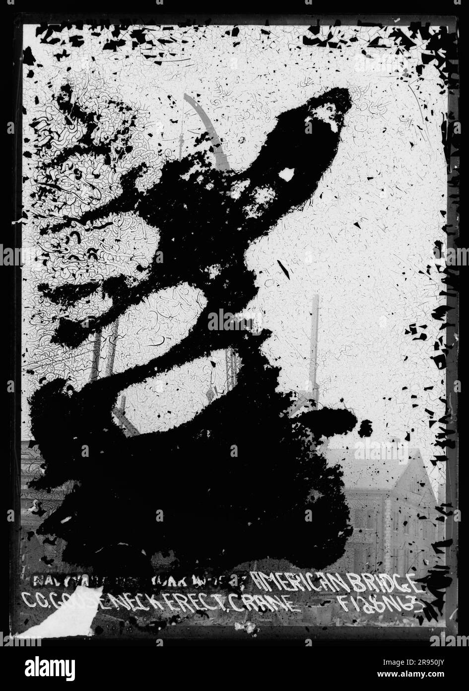 American Bridge Company Goose Neck, Erecting Crane. Glass Plate