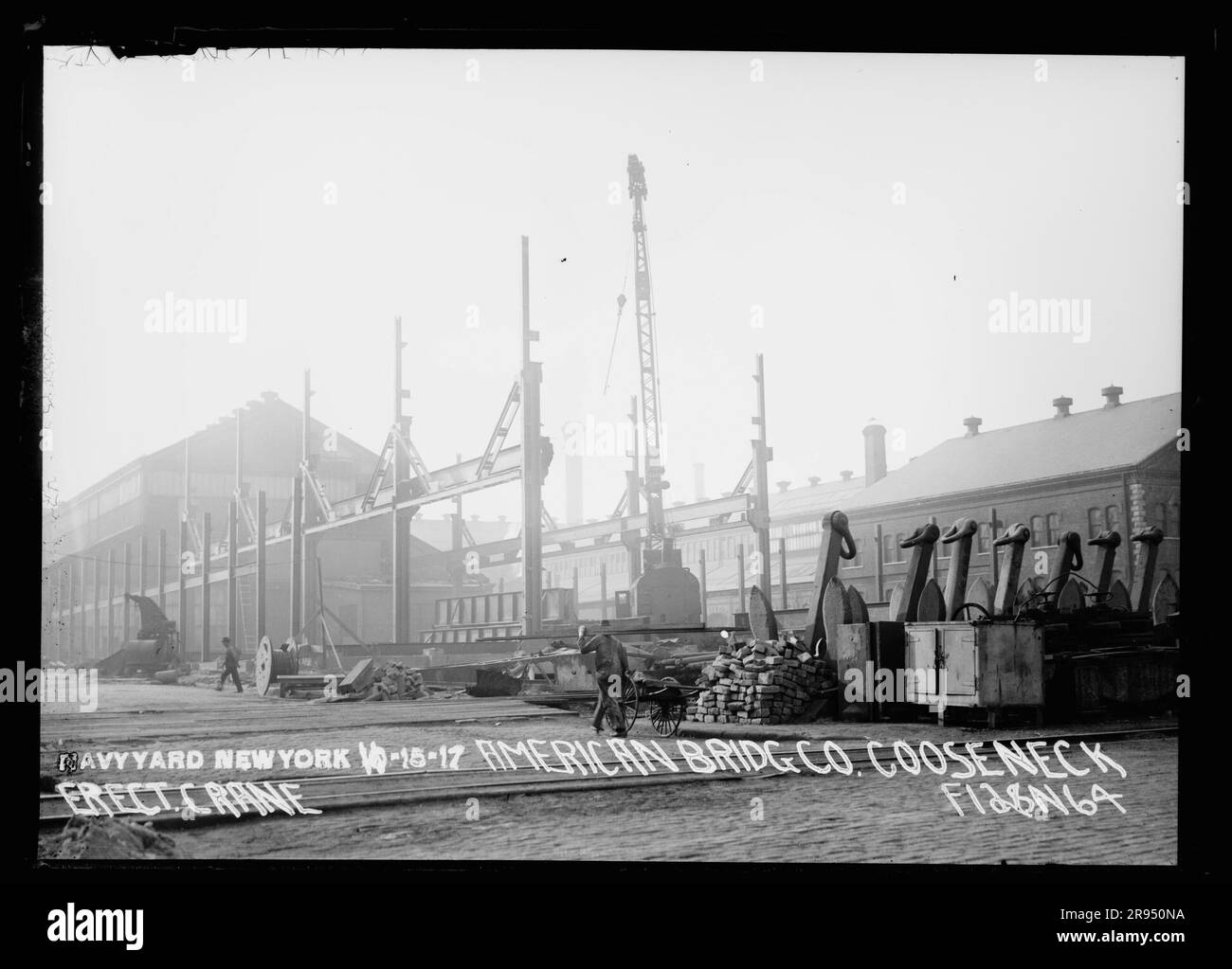 American Bridge Company Goose Neck, Erecting Crane. Glass Plate