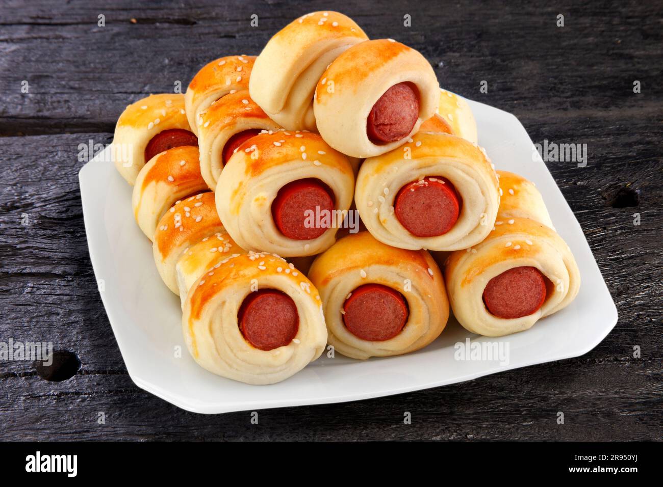 Traditional Brazilian Hot Dog in Closeup and Selective Focus