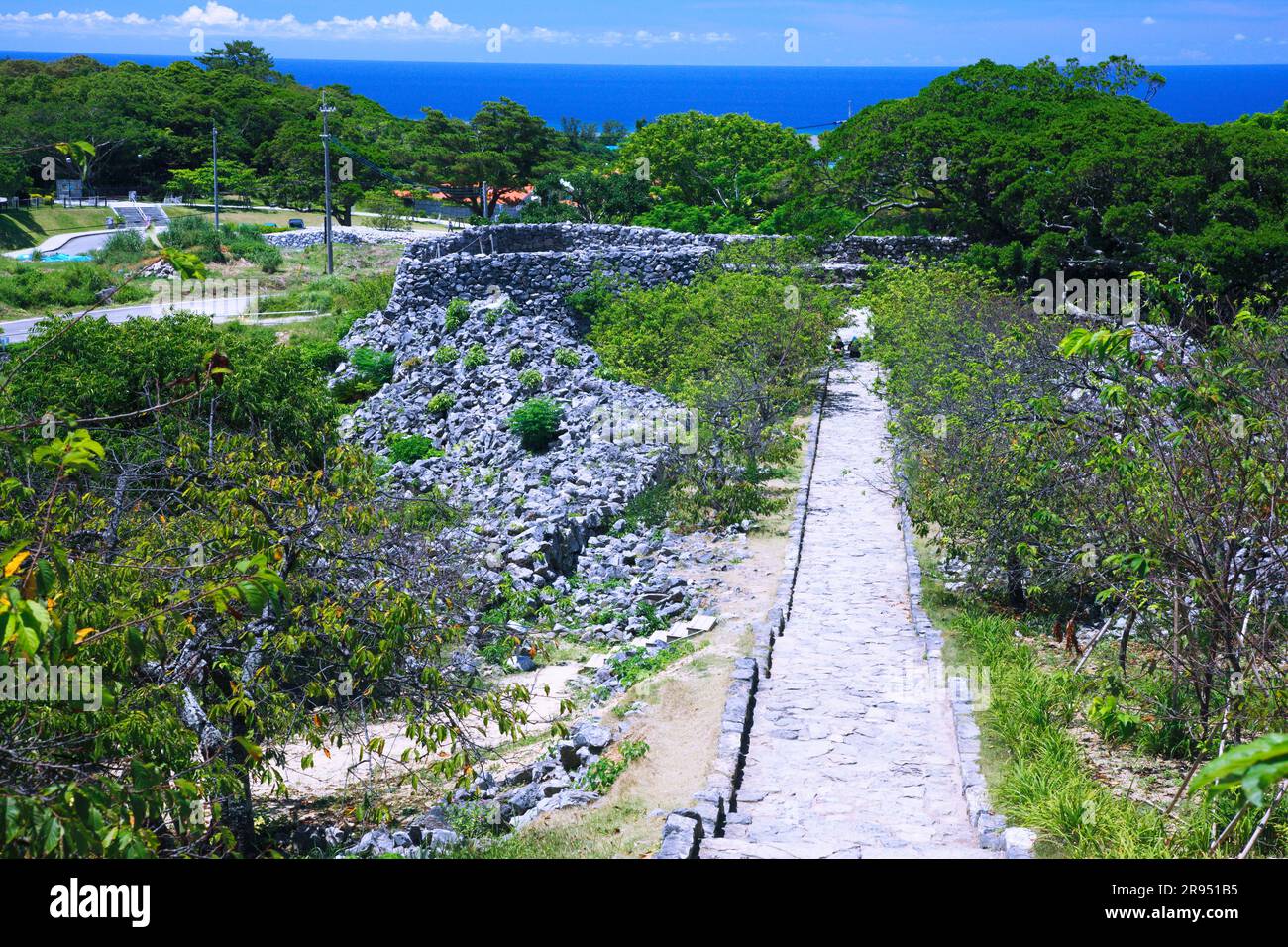 Nakijin Castle Ruins Stock Photo