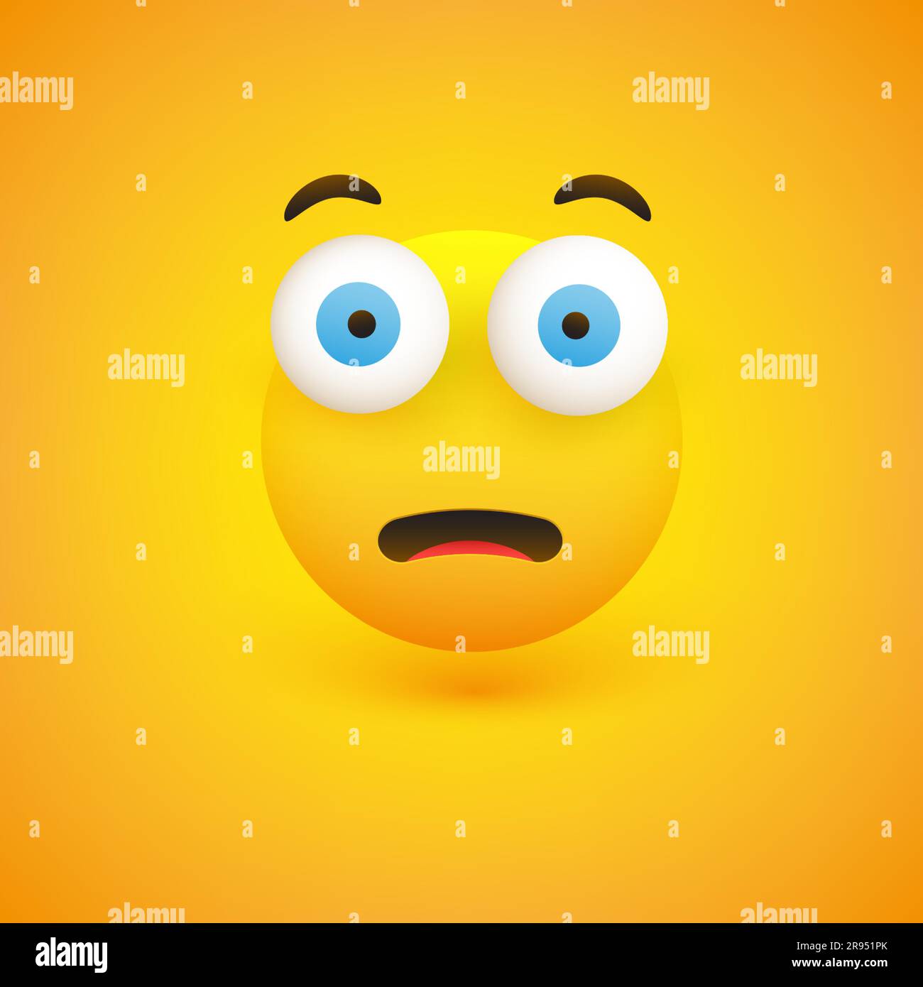 Fearful, Surprised Face Emoticon with Pop Out Eyes Vector Design Stock Vector Image & Art