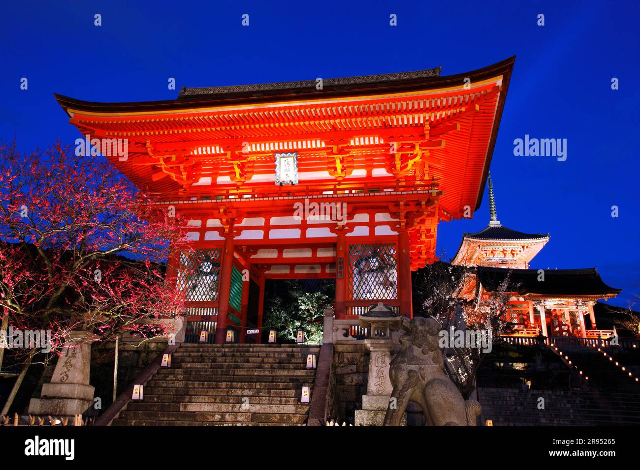 Illumination of Kiyomizudera temple Stock Photo