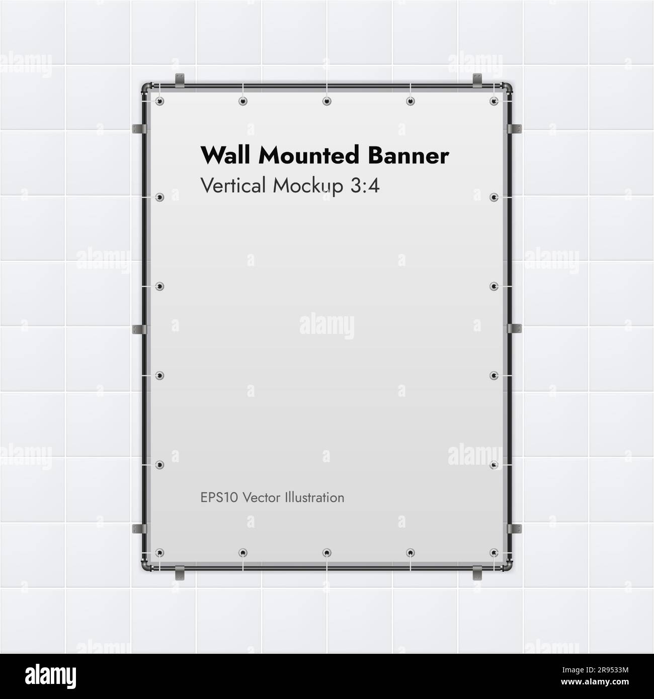 Wall Mounted Banner on Marble Background Vector Illustration. Stock Vector