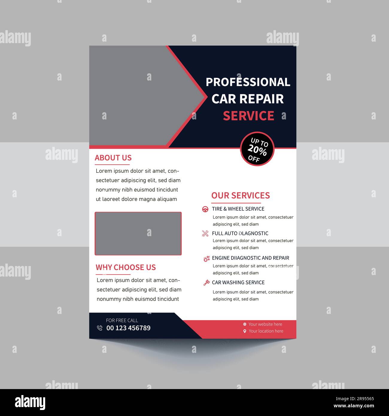 Auto repair Services business layout templates, brochure, mockup flyer ...