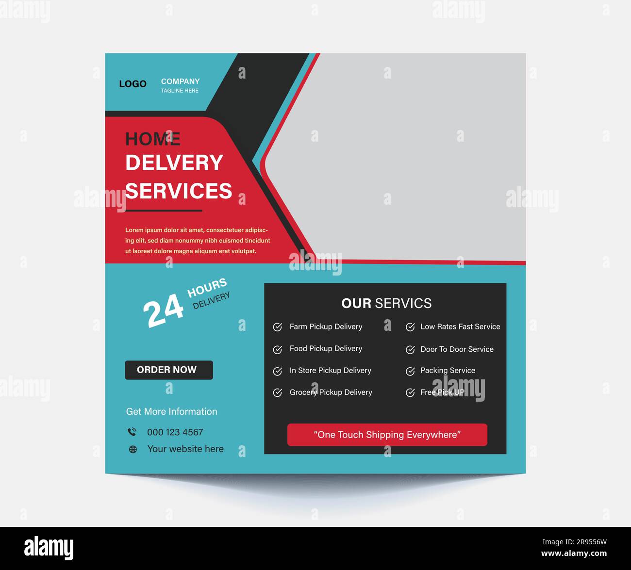 home delivery service poster template for business promotion. Express