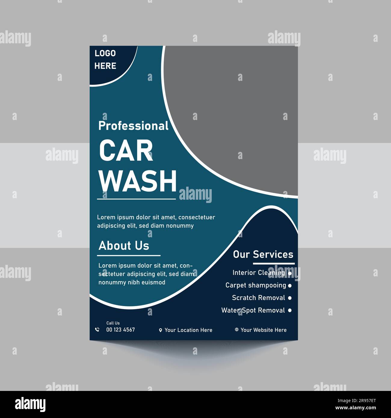 A4 Car Wash And Cleaning Service cover template for a report and