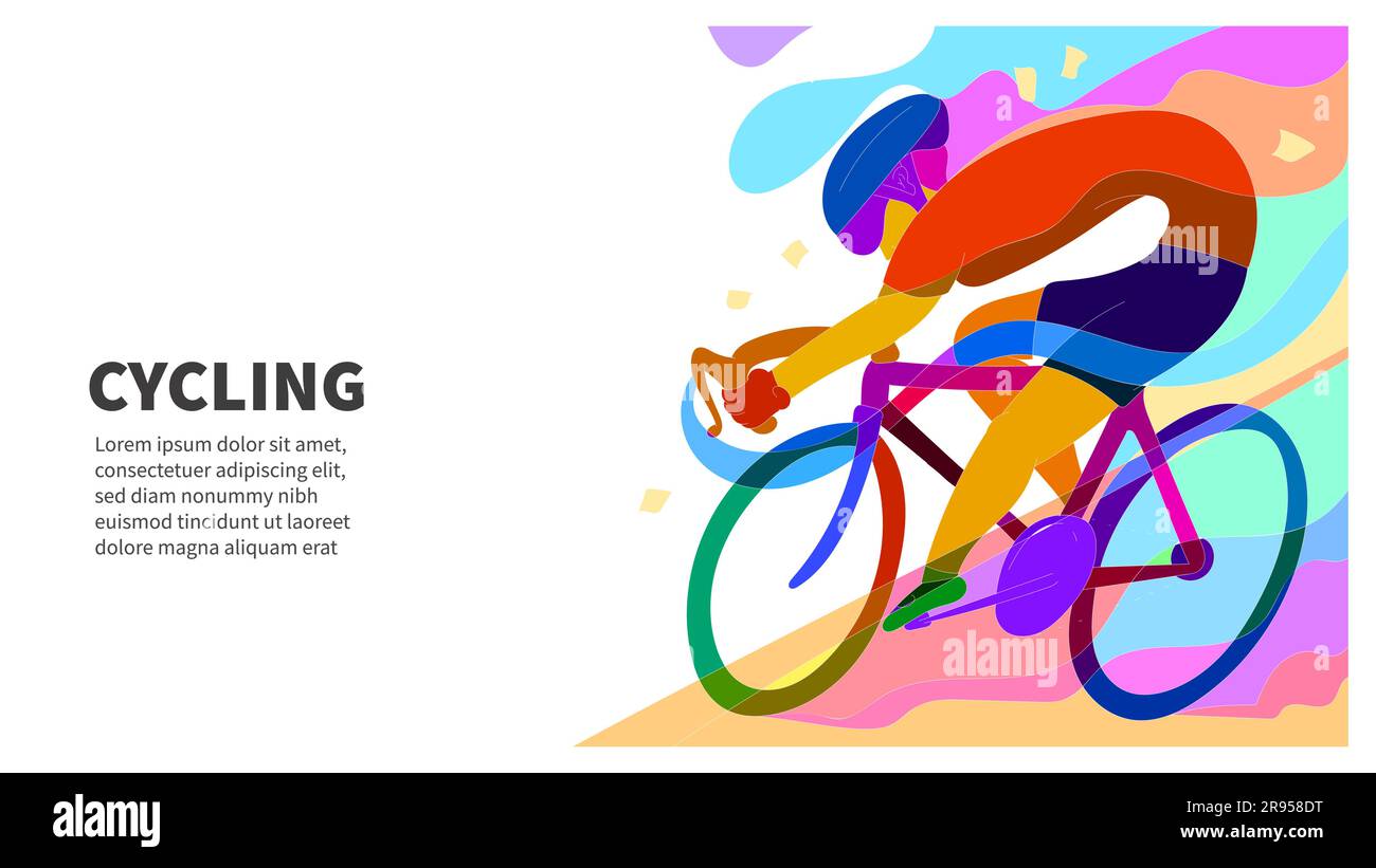 road bike contemporary abstract style cycling vector illustration Stock ...
