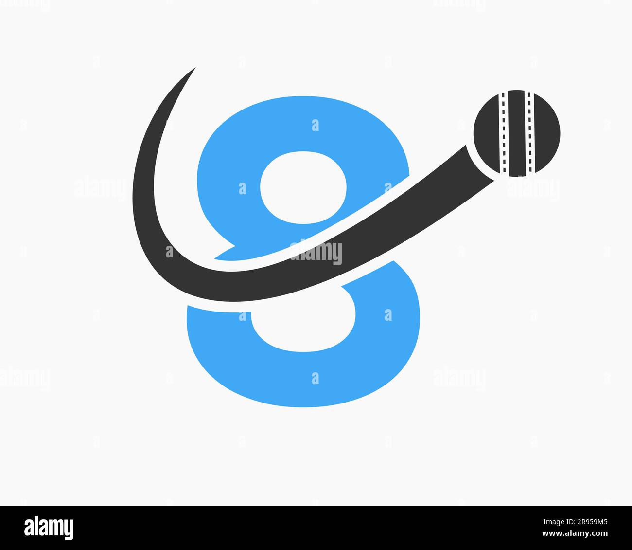 Letter 8 Cricket Logo Concept With Moving Ball Icon For Cricket Club ...