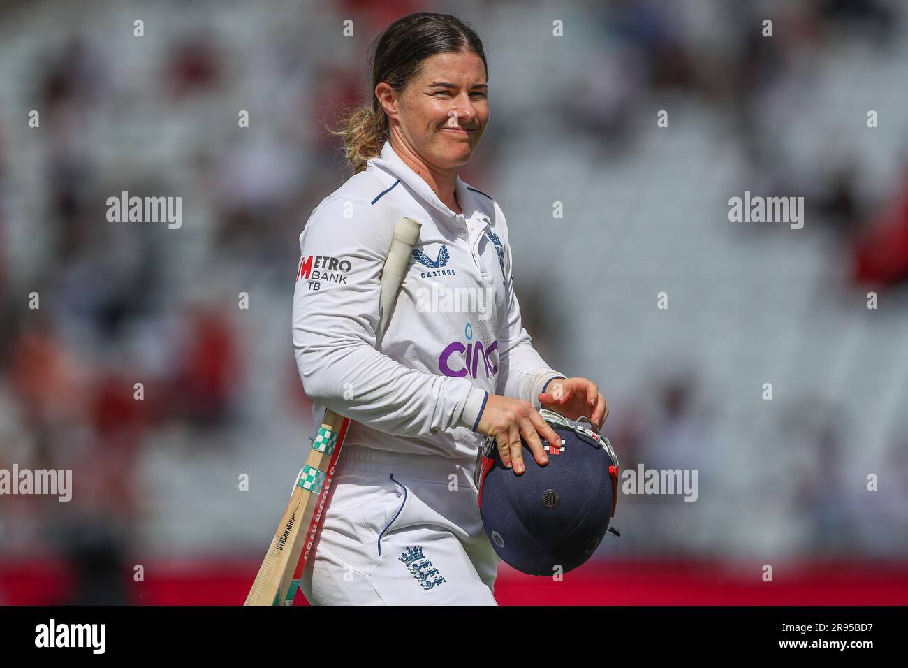 Tammy Beaumont of England is all smiles during the Metro Bank