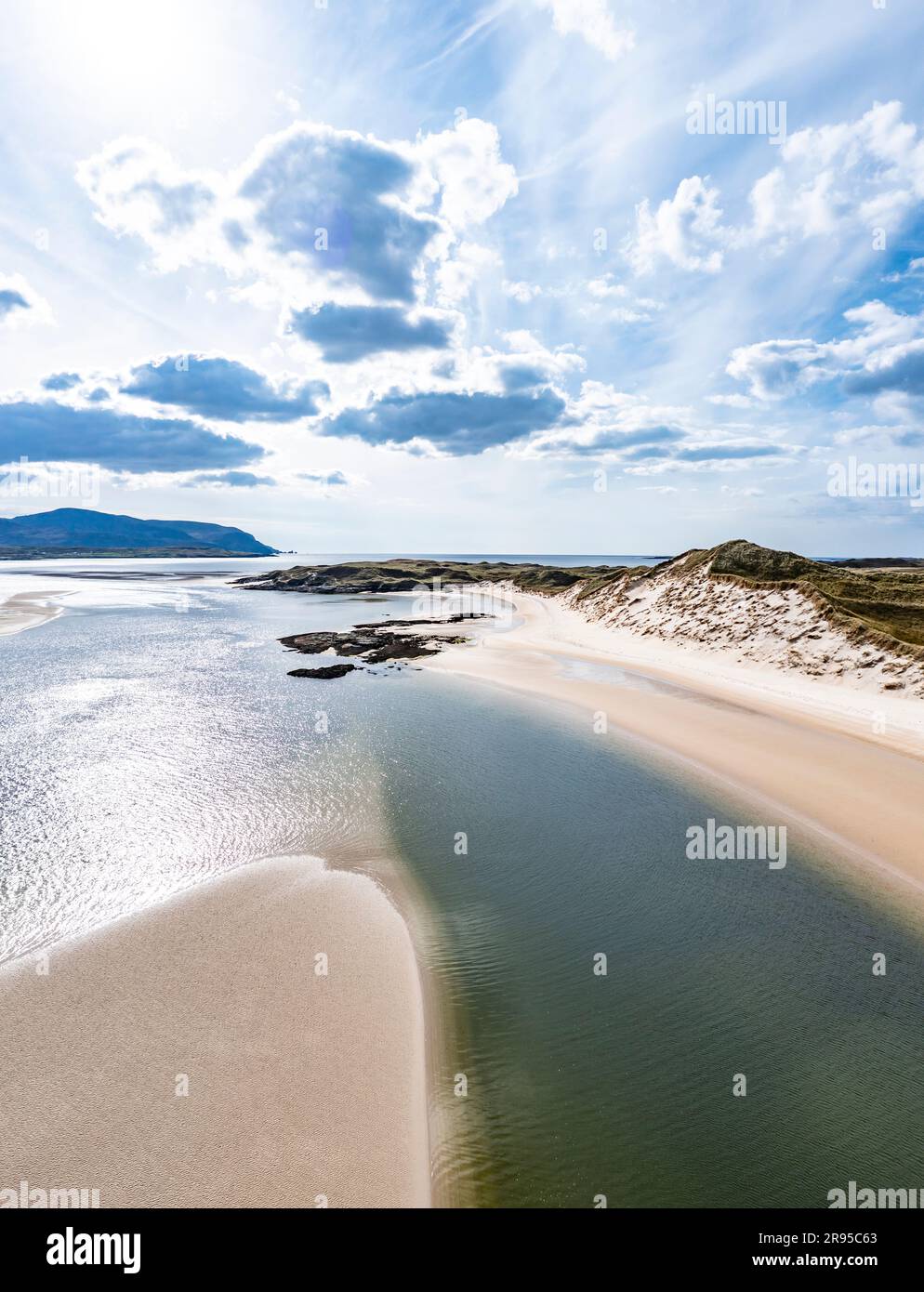Sheskinmore bay between Ardara and Portnoo in Donegal - Ireland Stock Photo