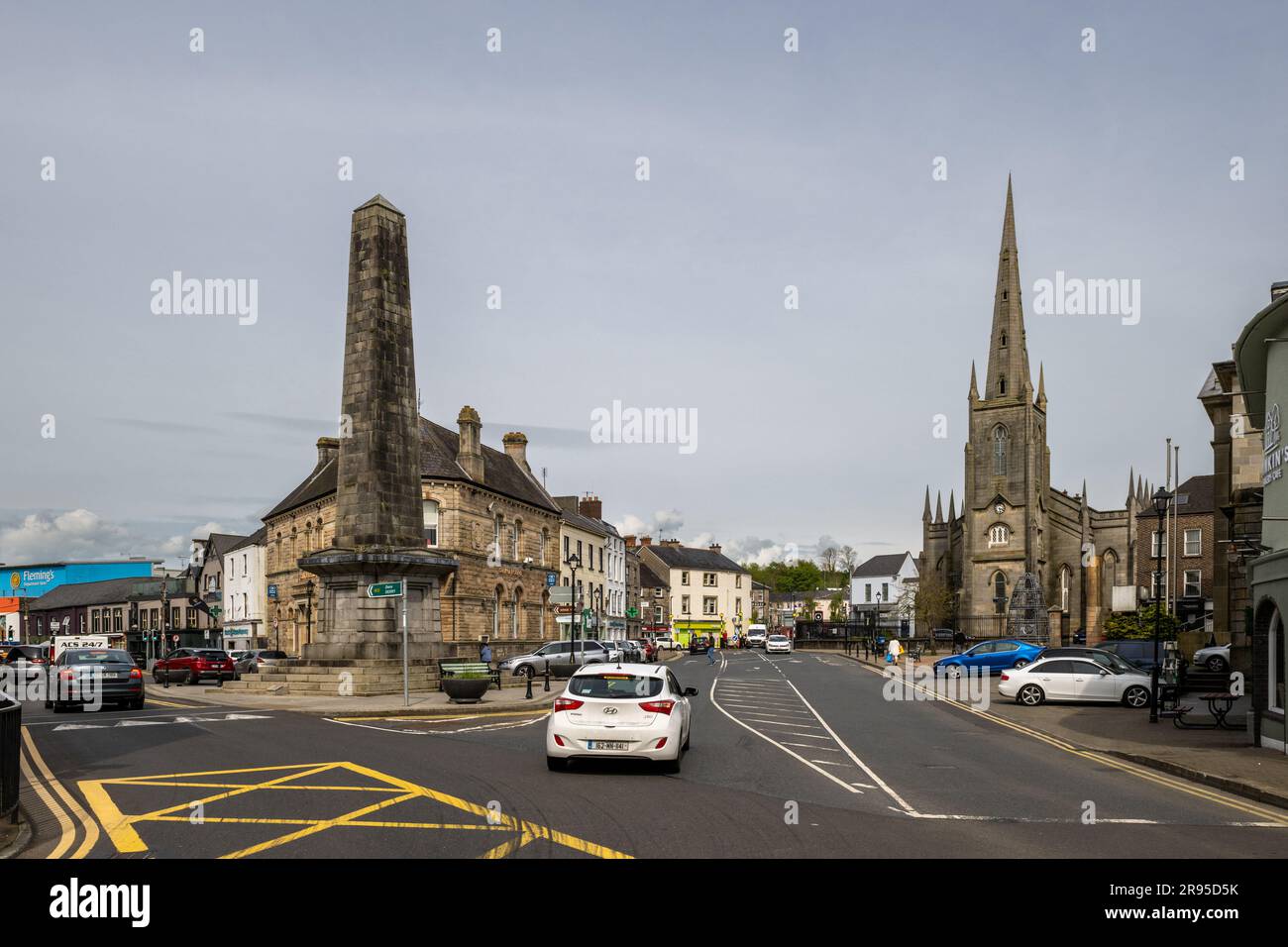 Town Centre in Monaghan, Ireland. Stock Photo