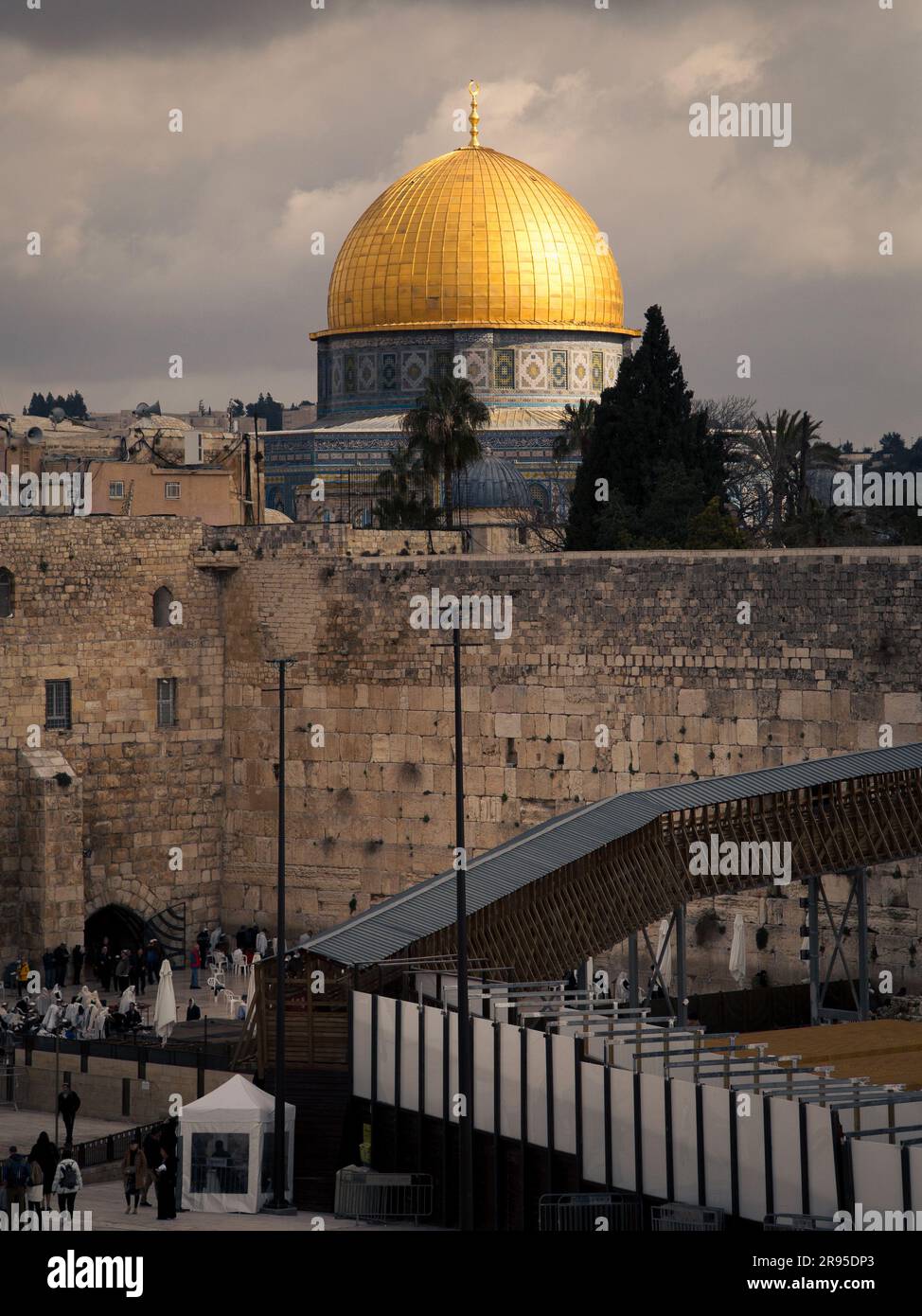 A breathtaking view of the iconic Western Wall, with the historic Dome ...