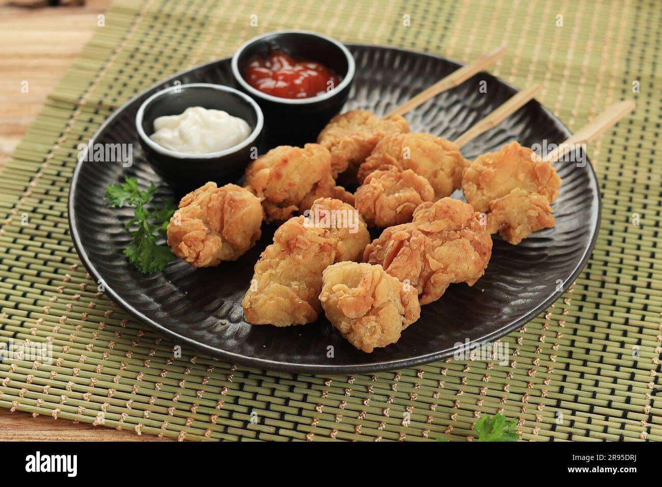 Homemade Japanese Style Fried Chicken or Tori Karaage, Served with