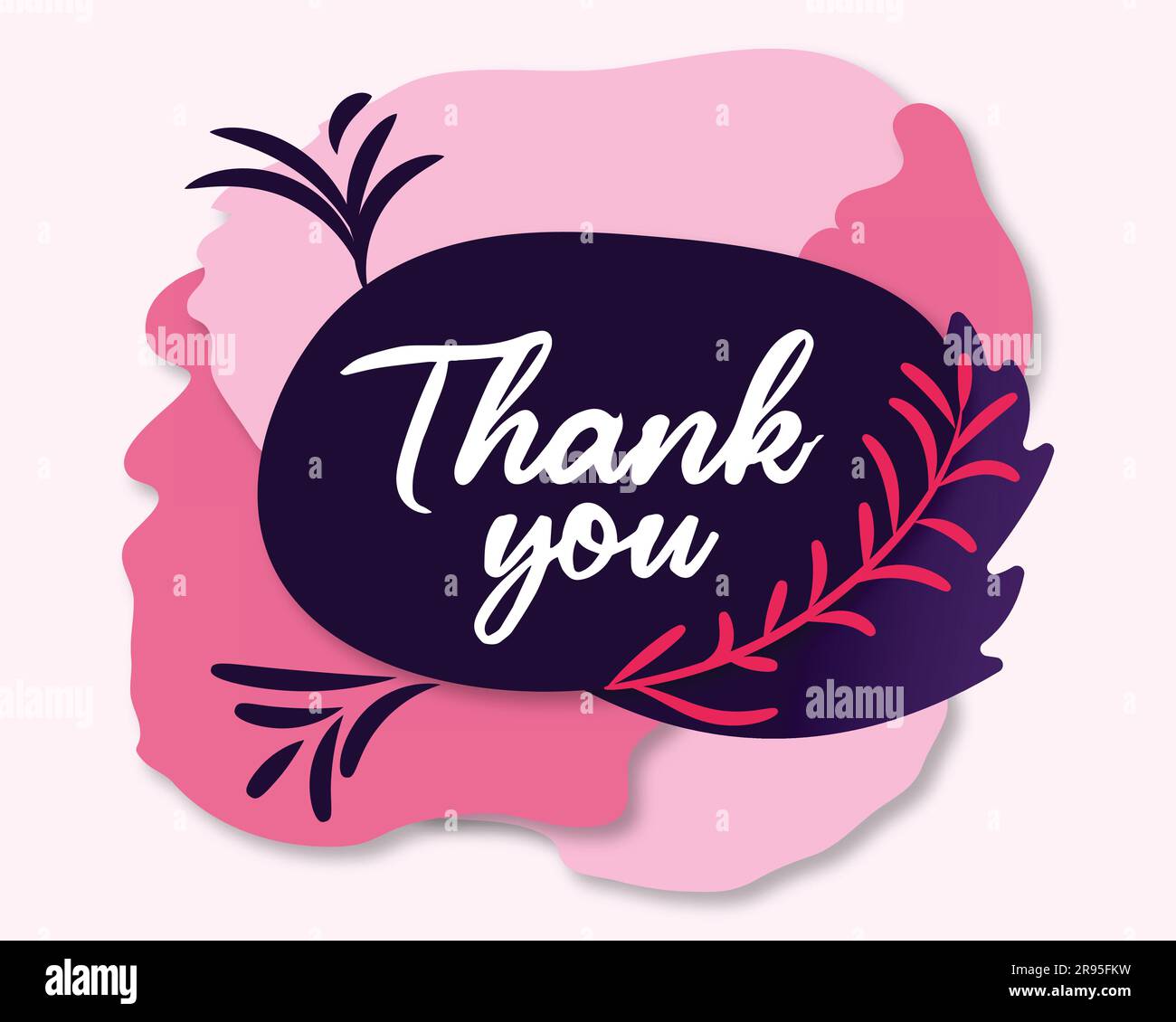 Vector Thank You Card Design With Thank You Lettering And Wavy Background Stock Vector Image 1474