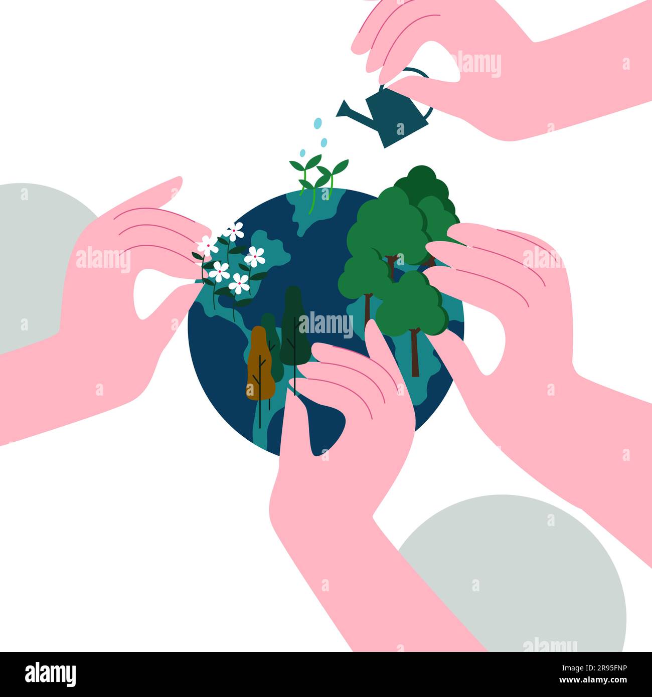 Earth Day. Plant trees on the earth Stock Vector Image & Art - Alamy