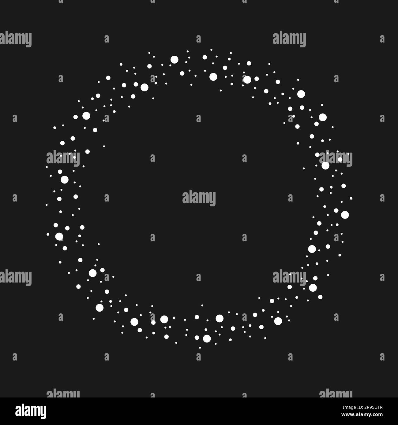 Round frame made of dots with copy space inside. Vector illustration Stock Vector