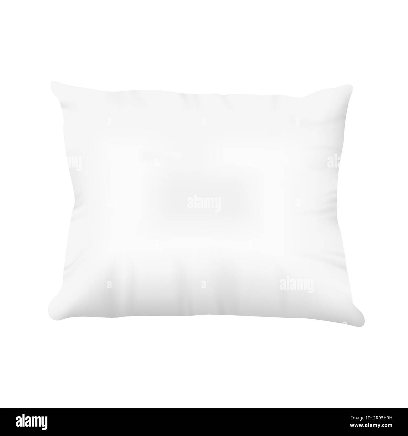 Square comfortable and soft pillow on white background Stock Vector