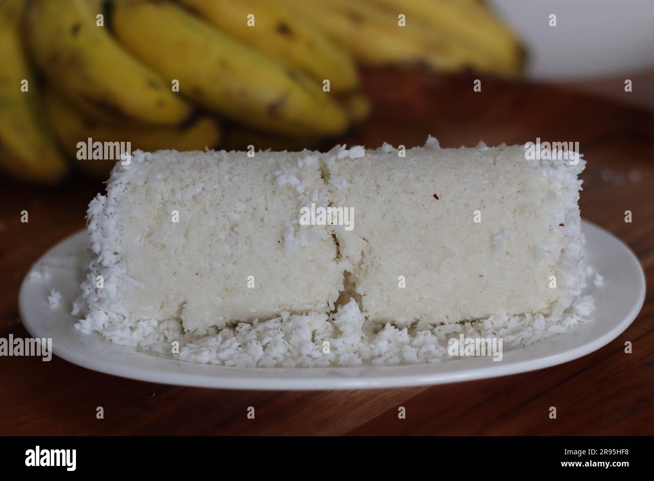 Puttu. Steamed rice cake made of rice flour and freshly grated coconut. Traditional kerala