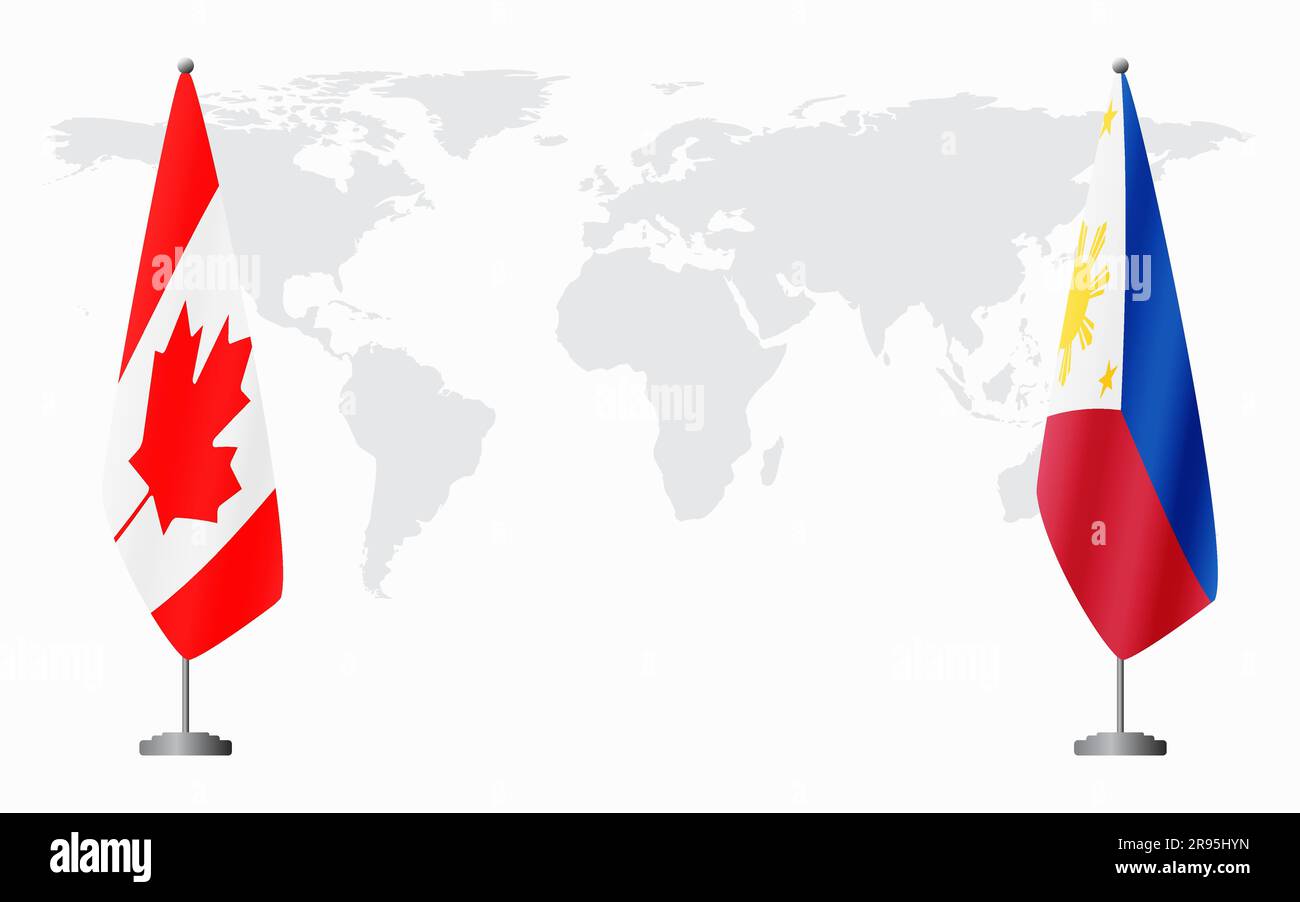 Canada and Philippines Flags on Computer Keyboard Stock Image - Image