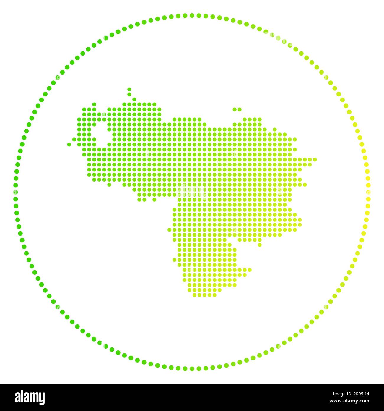 Venezuela digital badge. Dotted style map of Venezuela in circle. Tech ...
