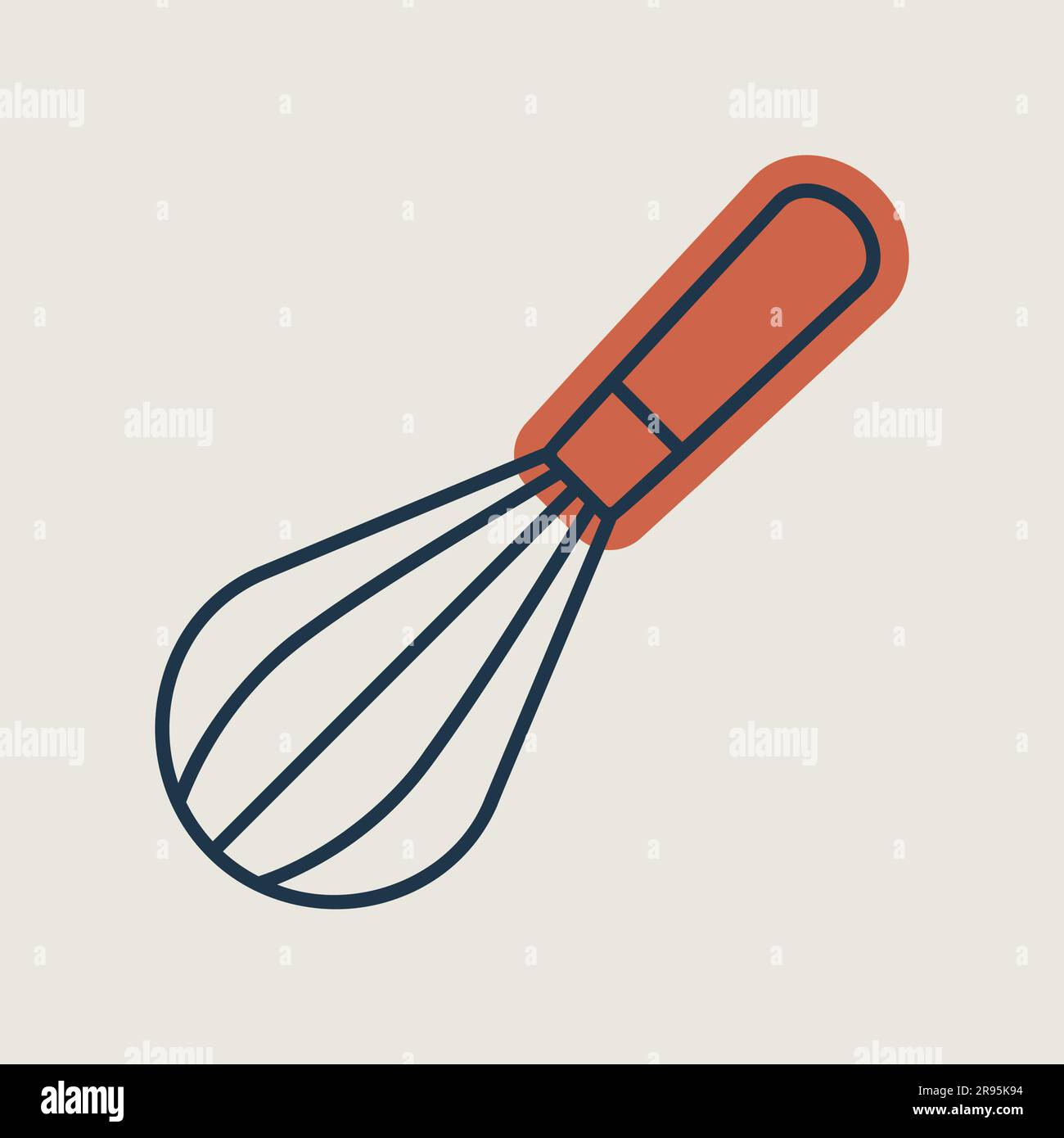 Balloon whisk for mixing and whisking vector icon. Kitchen appliance