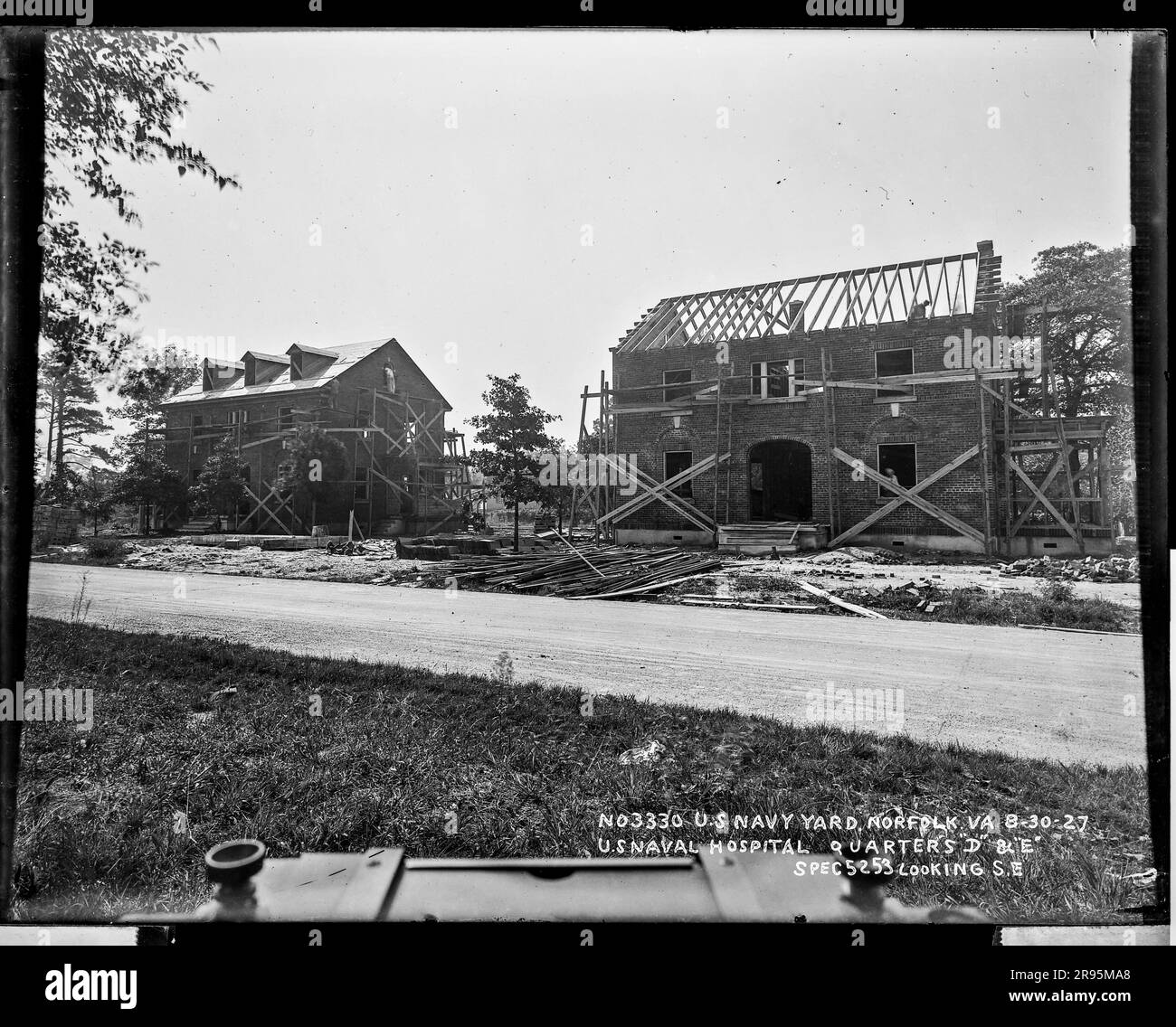 Historic photographs of the Norfolk Naval shipyard located in the Fifth