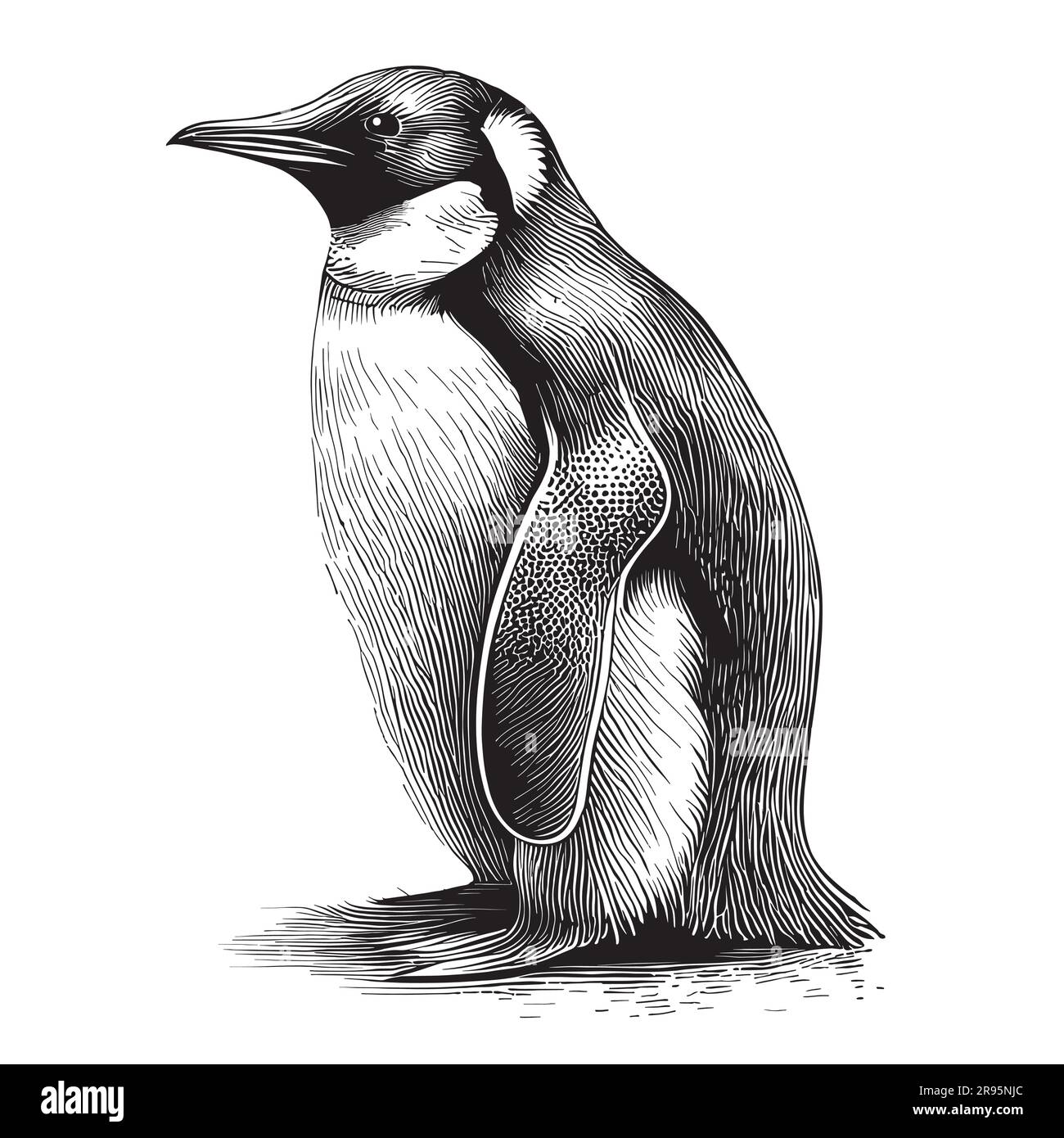 Penguin cute, hand drawn sketch in doodle style illustration Stock ...
