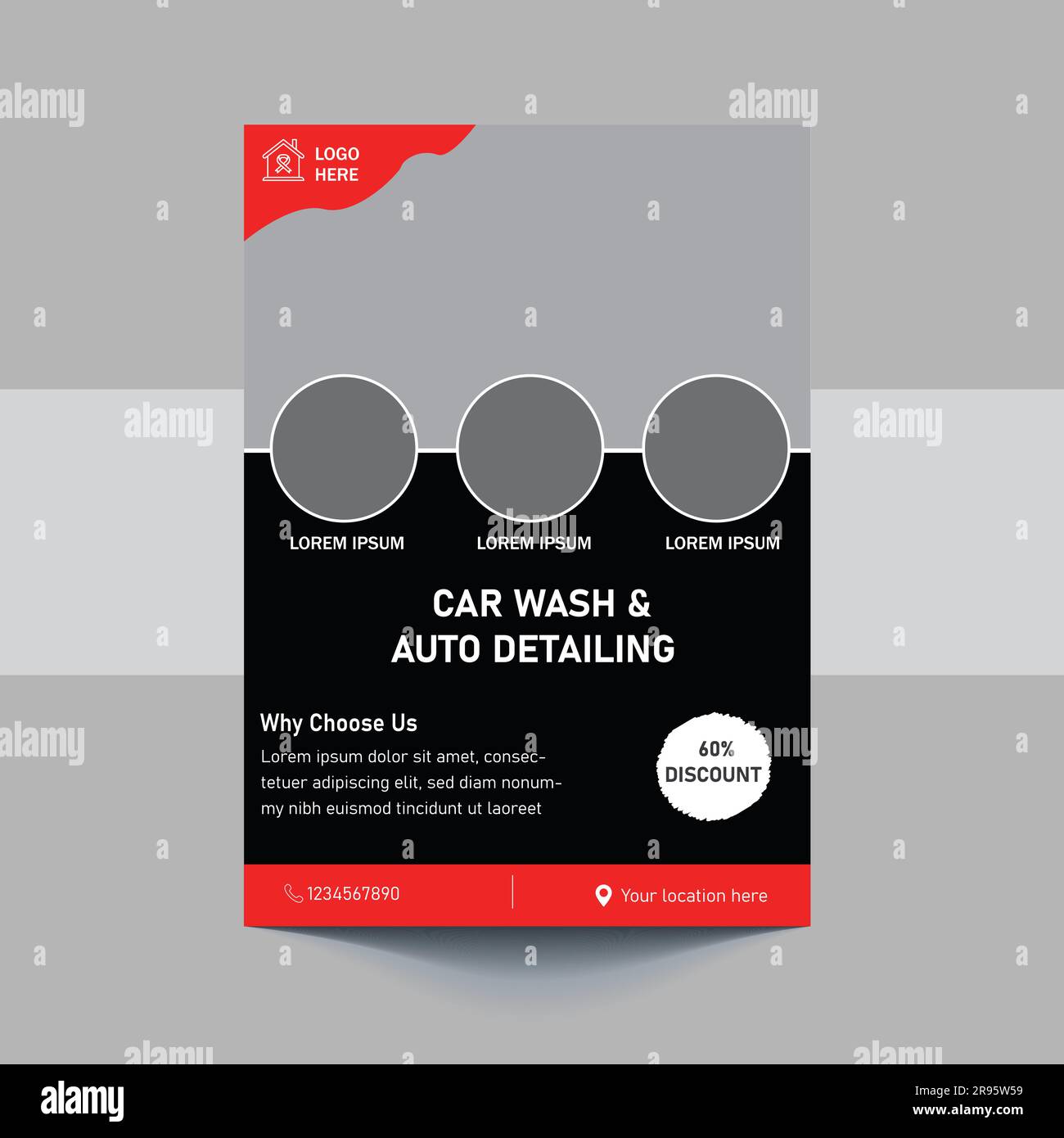 A4 Car Wash And Cleaning Service cover template for a report and