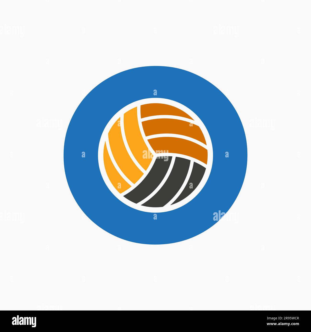 Letter O Volleyball Logo Concept. Volleyball Sports Logotype Template Stock Vector