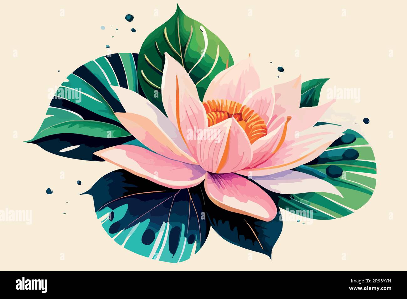 Lotus flower watercolor art Stock Vector Image & Art Alamy
