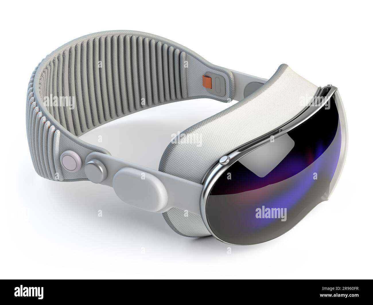 Virtual reality VR headset isolated on white background. 3d ...