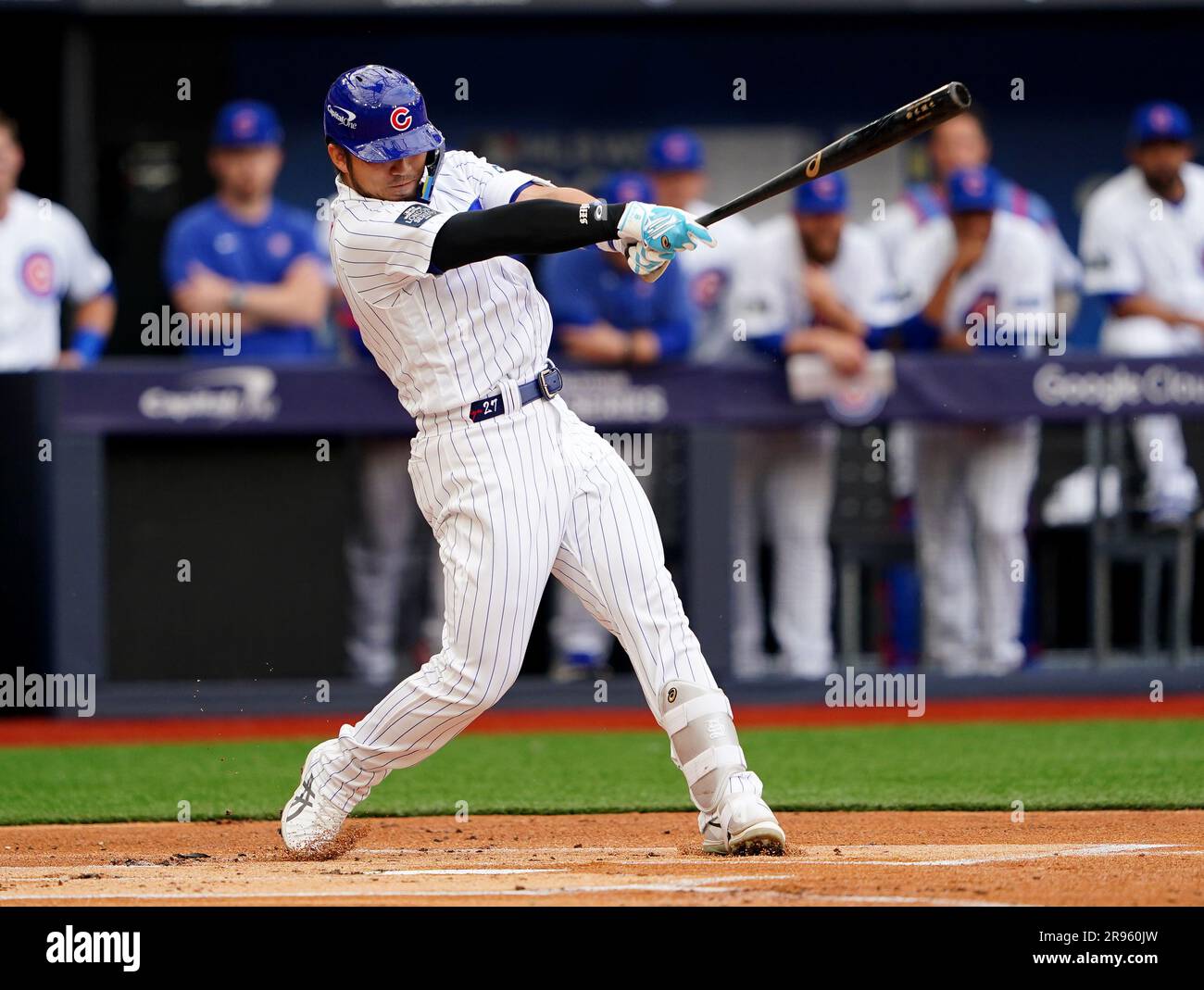 Seiya Suzuki #27 of the Chicago Cubs during the 2023 MLB London