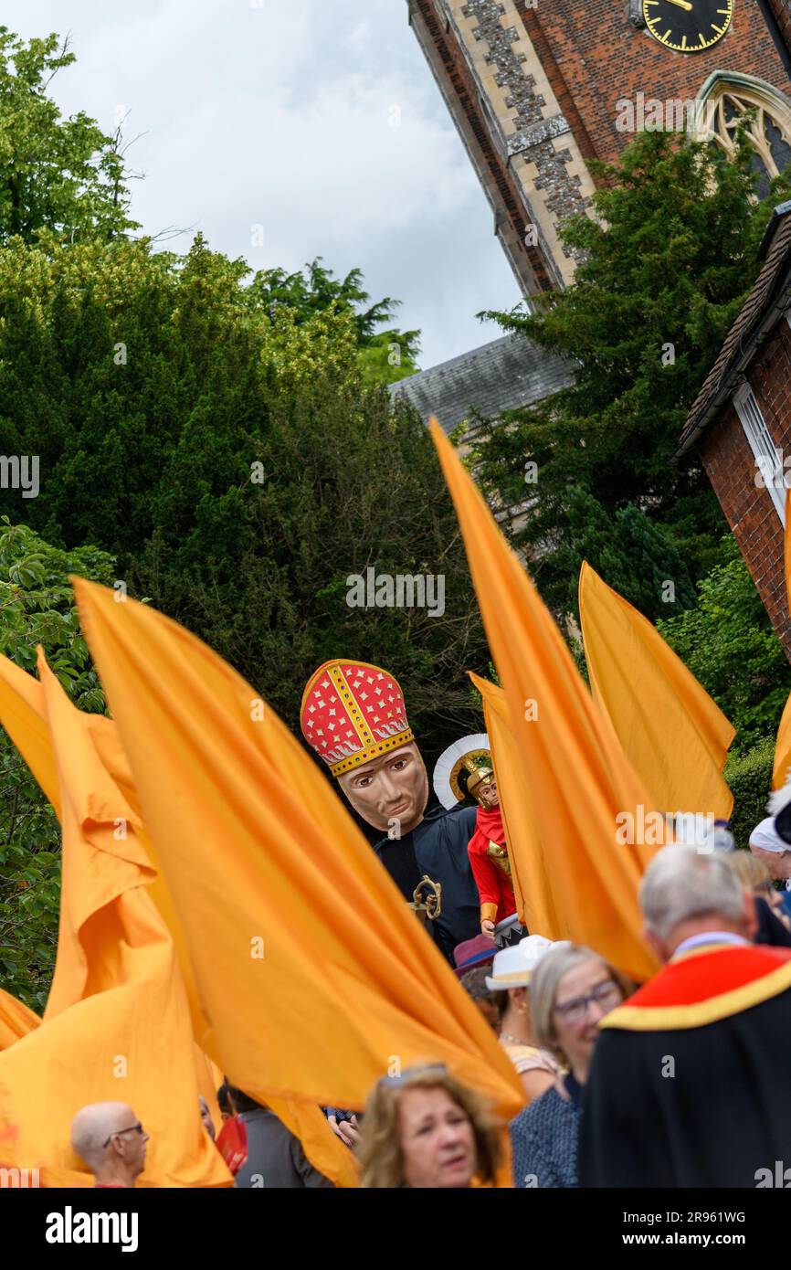 St Albans, UK, 24th June 2023, Alban Pilgrimage, a magnificent