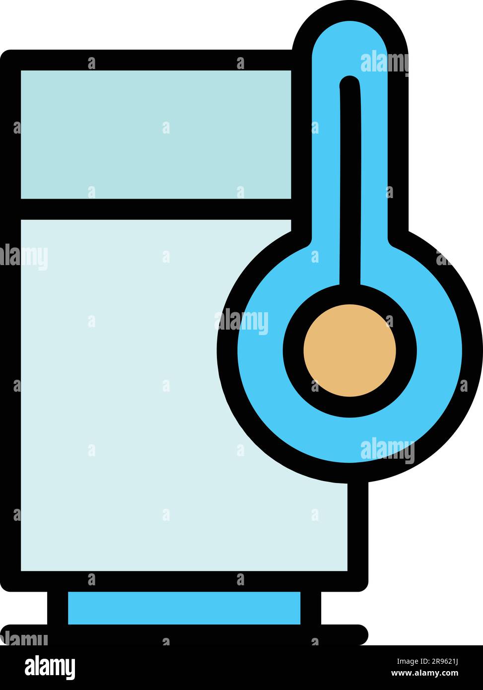Degree fridge icon. Outline Degree fridge vector icon for web design isolated on white background color flat Stock Vector