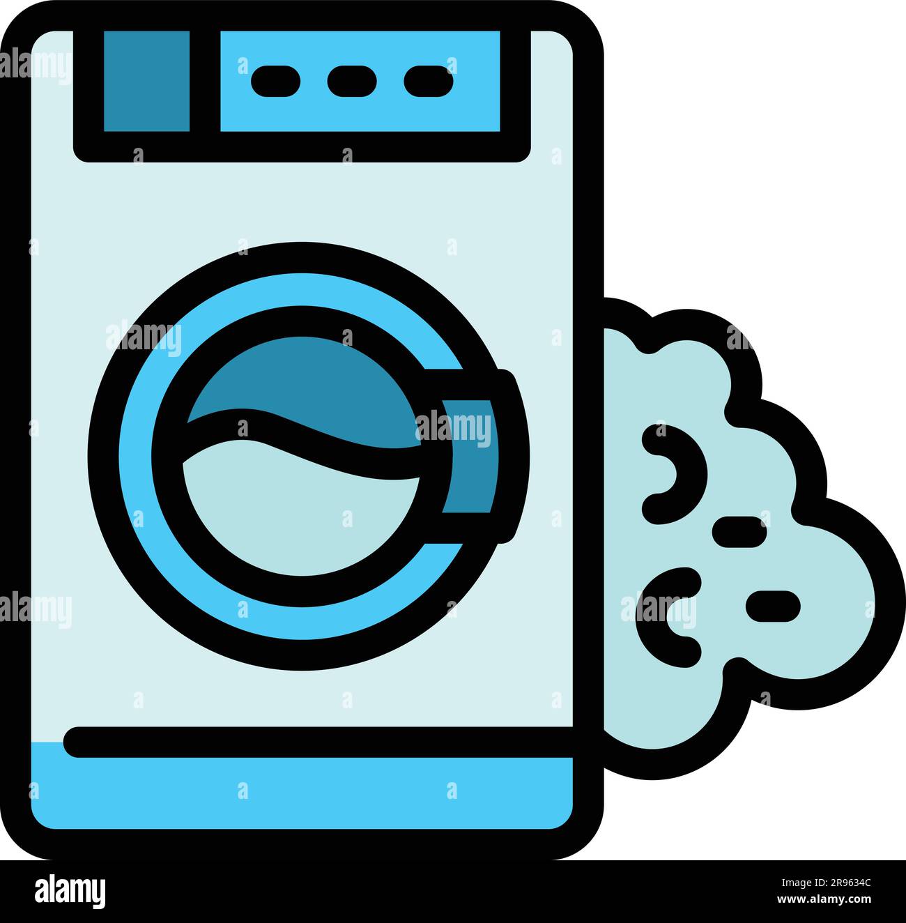 Faulty washing machine icon. Outline Faulty washing machine vector icon